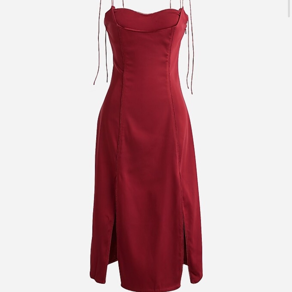 J Crew Tie Strap Double Slit Dress